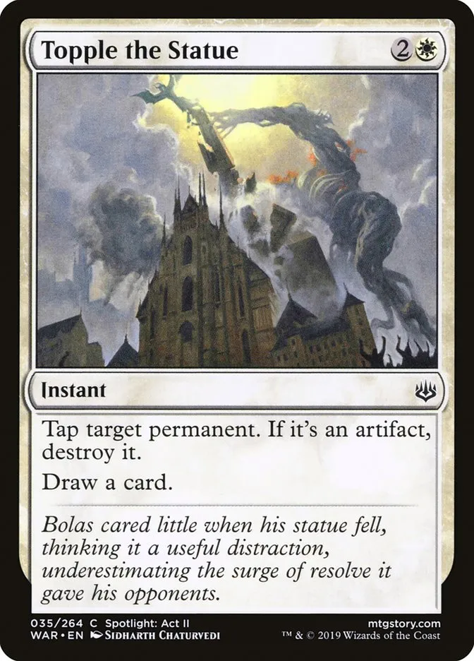 2019 War of the Spark Topple the Statue #35 common card image