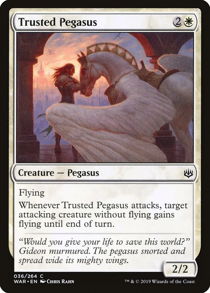 2019 War of the Spark Trusted Pegasus #36 common card image