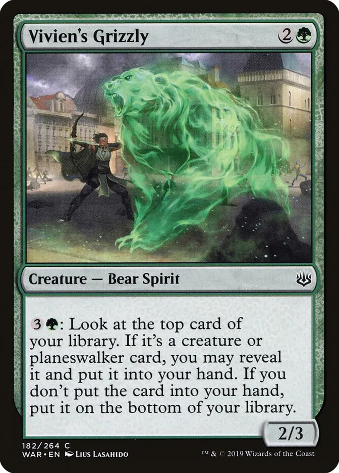 2019 War of the Spark Vivien's Grizzly #182 common card image