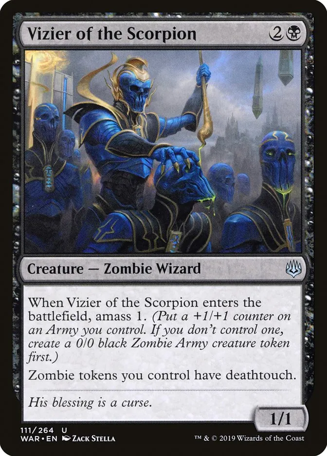 2019 War of the Spark Vizier of the Scorpion #111 uncommon card image