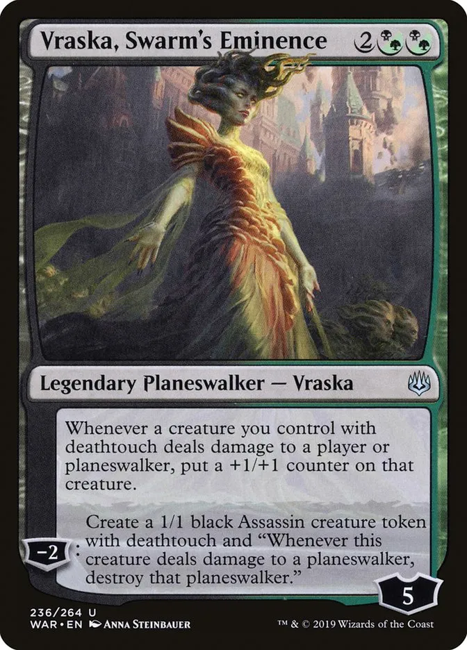 2019 War of the Spark Vraska, Swarm's Eminence #236 uncommon card image