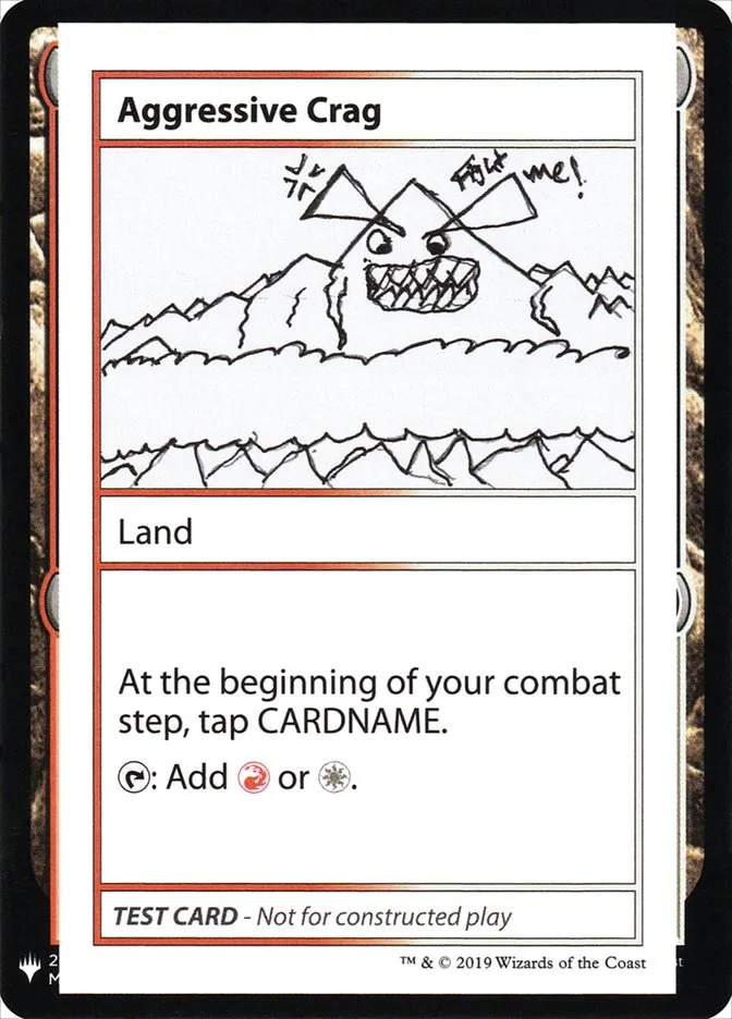 2019 Mystery Booster Playtest Cards 2019 Aggressive Crag rare #112 unlisted card image