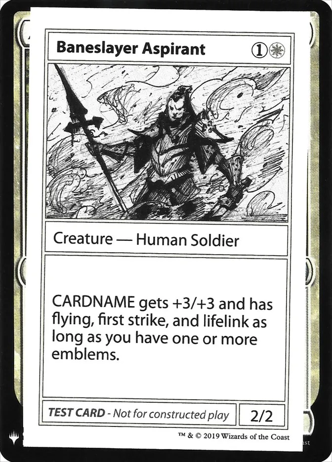 2019 Mystery Booster Playtest Cards 2019 Baneslayer Aspirant rare #3 unlisted card image