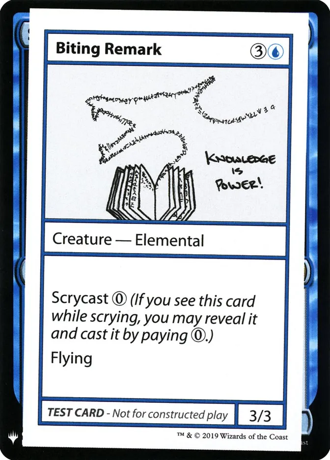 2019 Mystery Booster Playtest Cards 2019 Biting Remark rare #17 unlisted card image