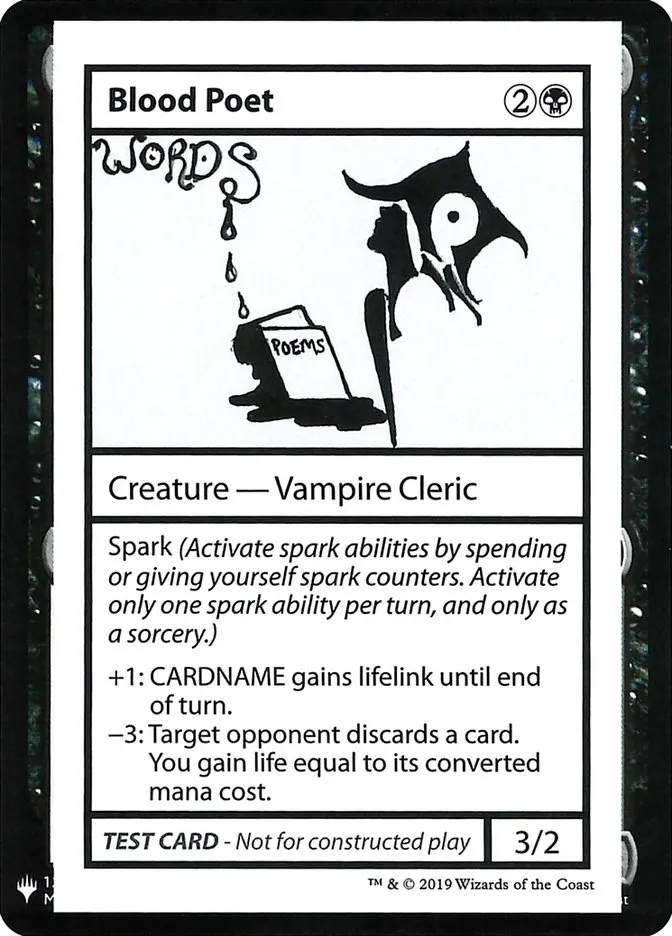 2019 Mystery Booster Playtest Cards 2019 Blood Poet rare #34 unlisted card image