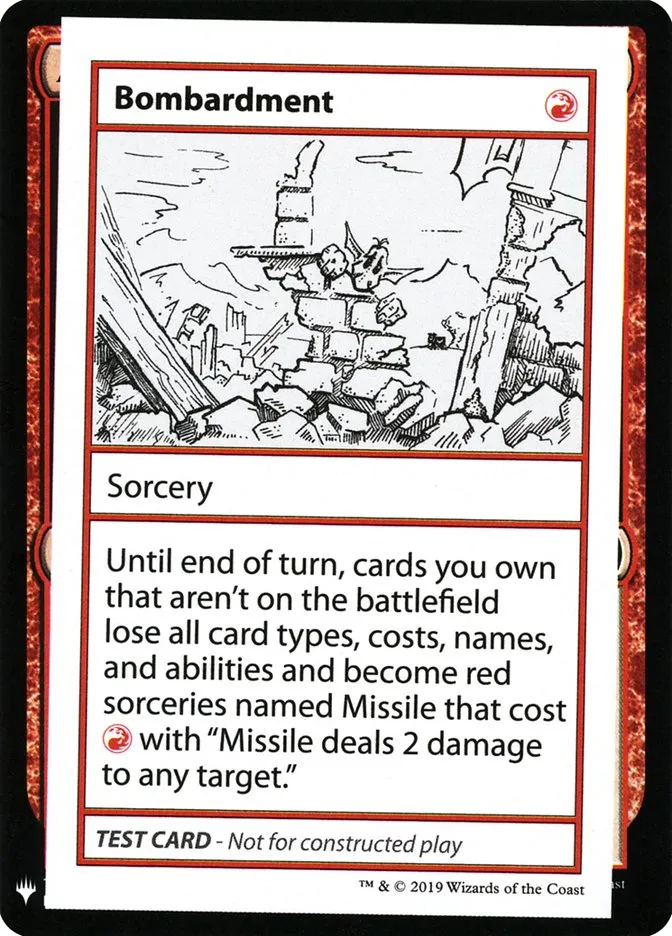 2019 Mystery Booster Playtest Cards 2019 Bombardment rare #53 unlisted card image