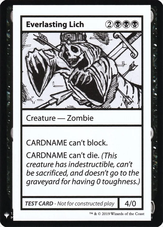 2019 Mystery Booster Playtest Cards 2019 Everlasting Lich rare #41 unlisted card image