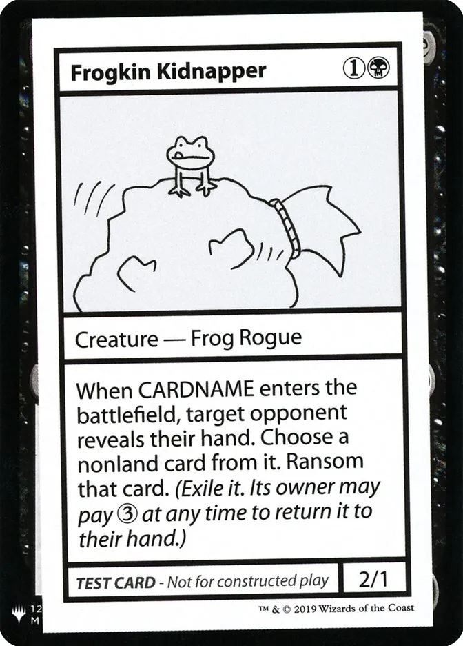 2019 Mystery Booster Playtest Cards 2019 Frogkin Kidnapper rare #42 unlisted card image