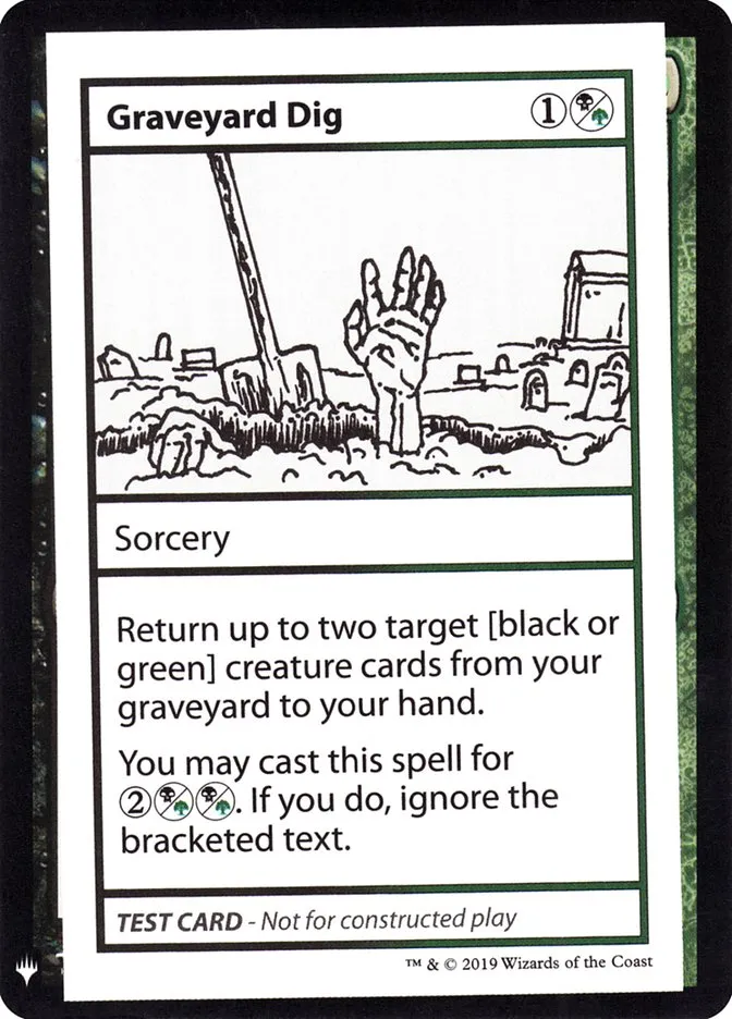 2019 Mystery Booster Playtest Cards 2019 Graveyard Dig rare #92 unlisted card image