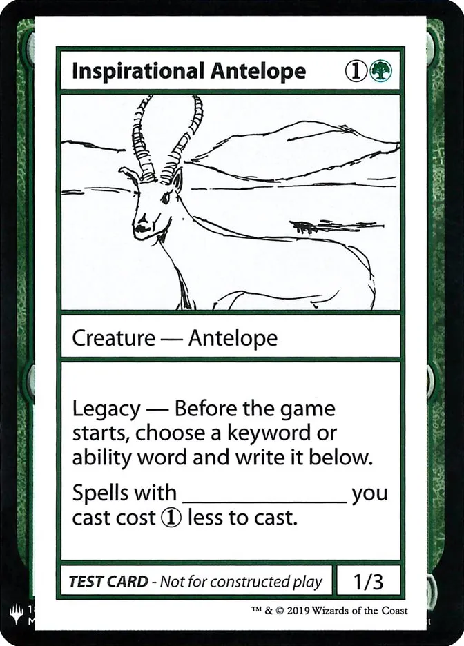 2019 Mystery Booster Playtest Cards 2019 Inspirational Antelope rare #78 unlisted card image