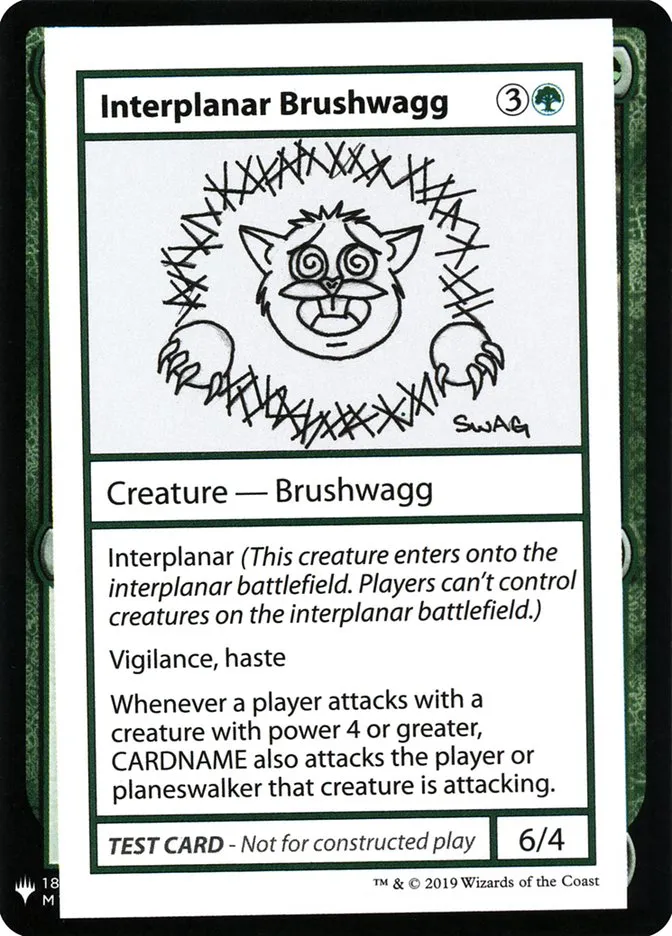 2019 Mystery Booster Playtest Cards 2019 Interplanar Brushwagg rare #79 unlisted card image