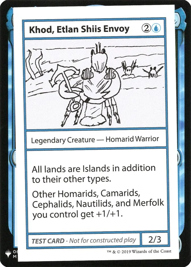 2019 Mystery Booster Playtest Cards 2019 Khod, Etlan Shiis Envoy rare #24 unlisted card image