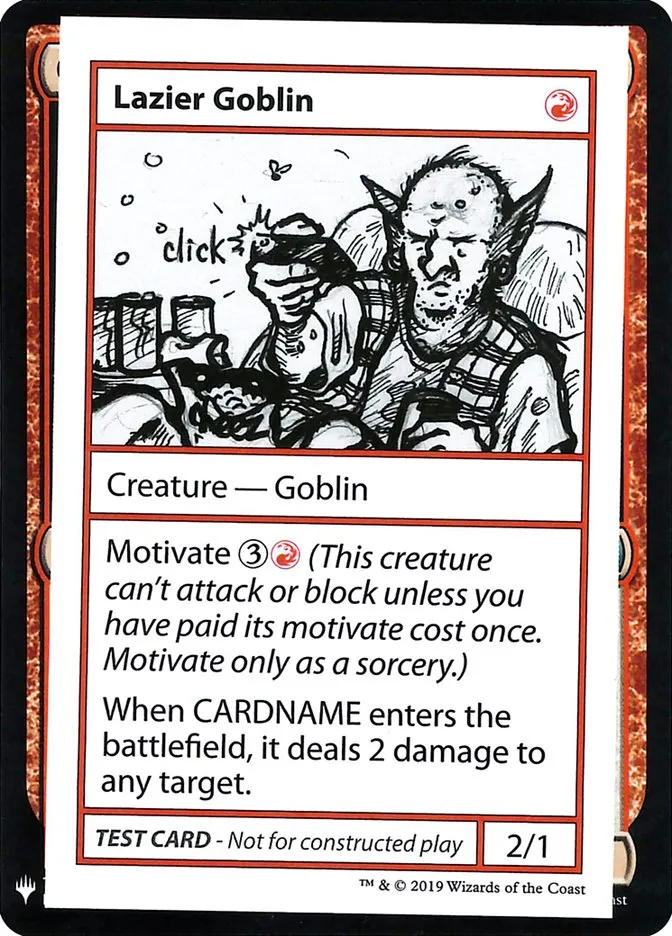 2019 Mystery Booster Playtest Cards 2019 Lazier Goblin rare #56 unlisted card image