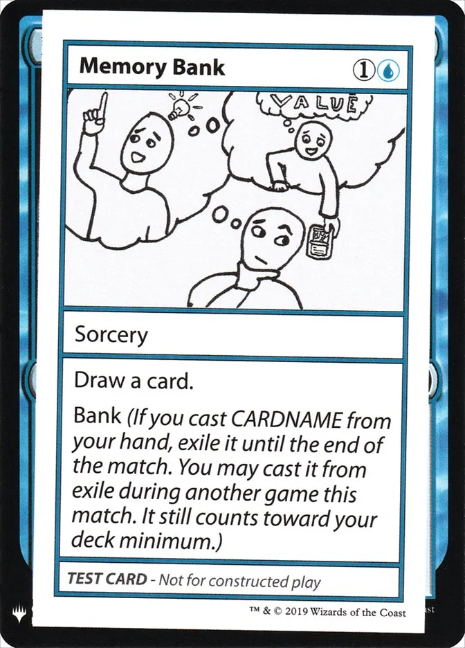 2019 Mystery Booster Playtest Cards 2019 Memory Bank rare #27 unlisted card image