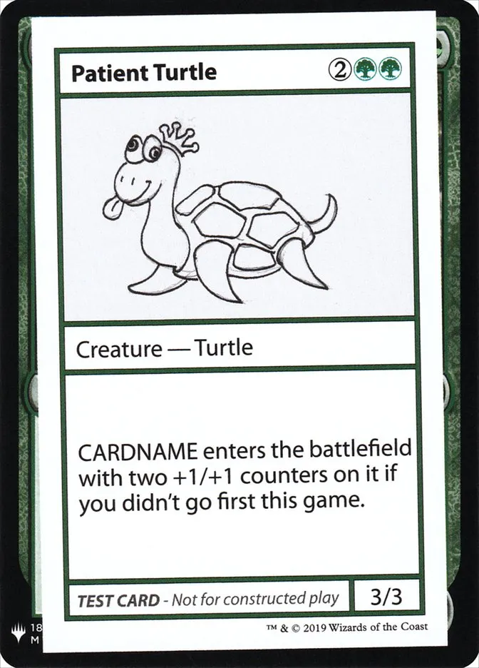 2019 Mystery Booster Playtest Cards 2019 Patient Turtle rare #82 unlisted card image