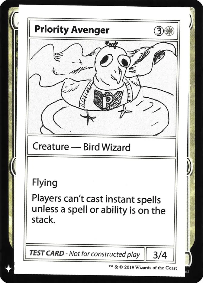 2019 Mystery Booster Playtest Cards 2019 Priority Avenger rare #9 unlisted card image