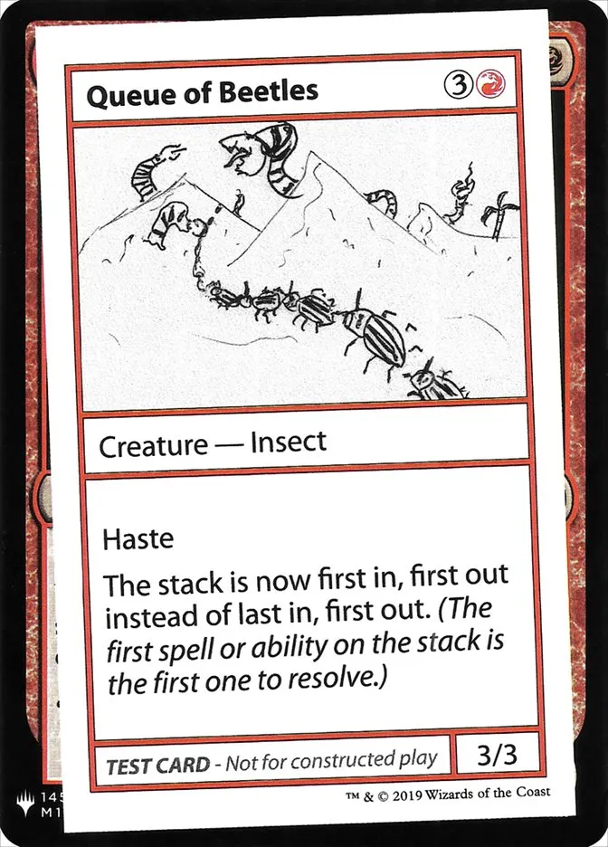 2019 Mystery Booster Playtest Cards 2019 Queue of Beetles rare #61 unlisted card image