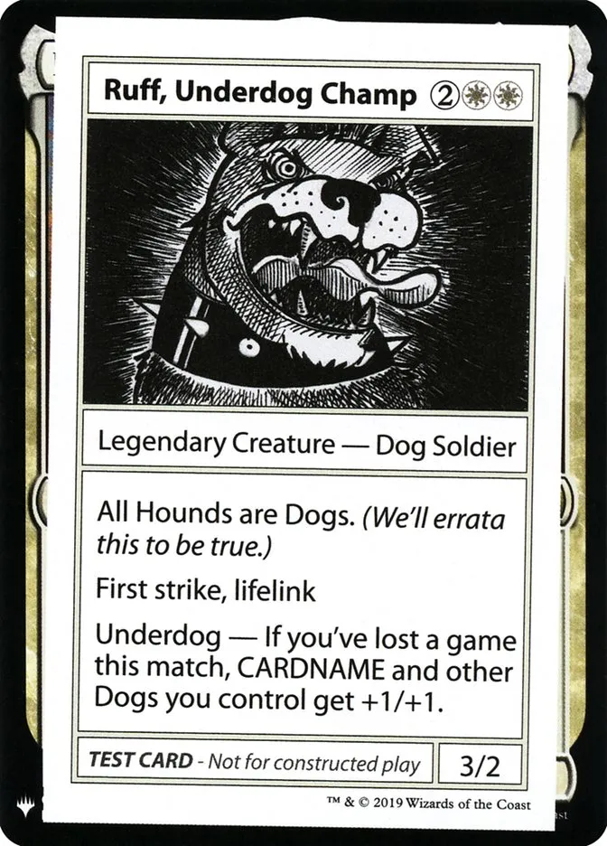 2019 Mystery Booster Playtest Cards 2019 Ruff, Underdog Champ rare #10 unlisted card image