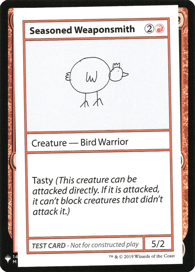 2019 Mystery Booster Playtest Cards 2019 Seasoned Weaponsmith rare #63 unlisted card image