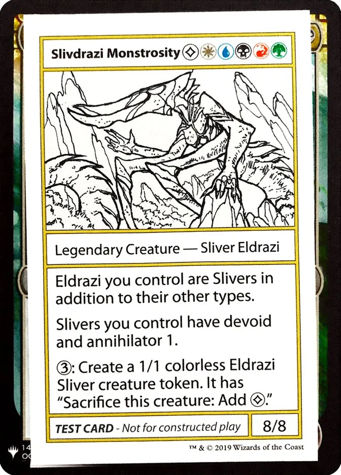 2019 Mystery Booster Playtest Cards 2019 Slivdrazi Monstrosity rare #102 unlisted card image