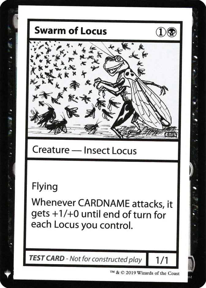 2019 Mystery Booster Playtest Cards 2019 Swarm of Locus rare #48 unlisted card image