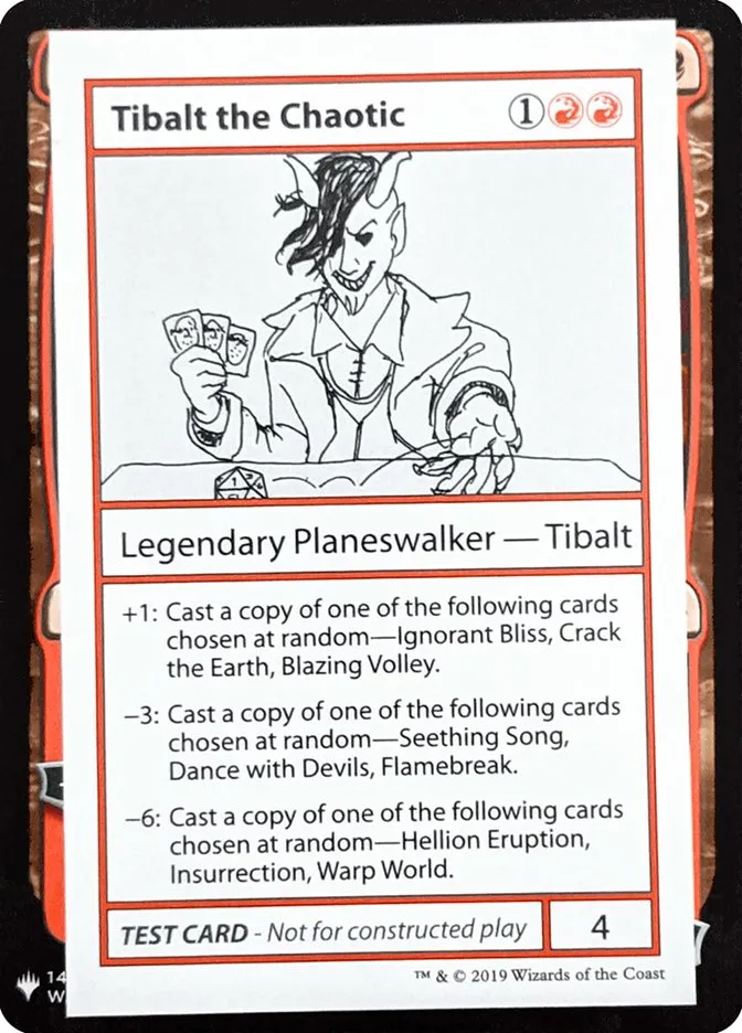 2019 Mystery Booster Playtest Cards 2019 Tibalt the Chaotic rare #66 unlisted card image