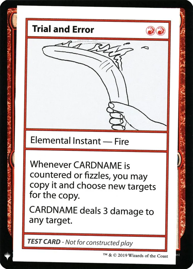 2019 Mystery Booster Playtest Cards 2019 Trial and Error rare #68 unlisted card image