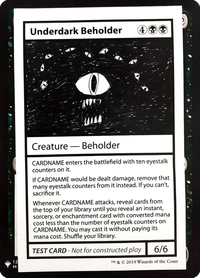 2019 Mystery Booster Playtest Cards 2019 Underdark Beholder rare #49 unlisted card image