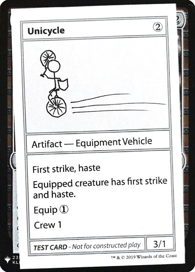 2019 Mystery Booster Playtest Cards 2019 Unicycle rare #110 unlisted card image