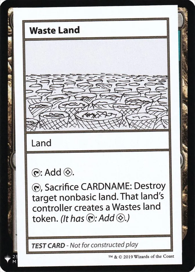 2019 Mystery Booster Playtest Cards 2019 Waste Land rare #121 unlisted card image