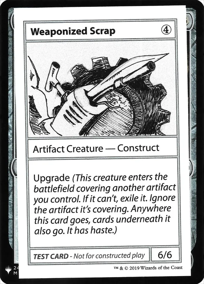 2019 Mystery Booster Playtest Cards 2019 Weaponized Scrap rare #111 unlisted card image