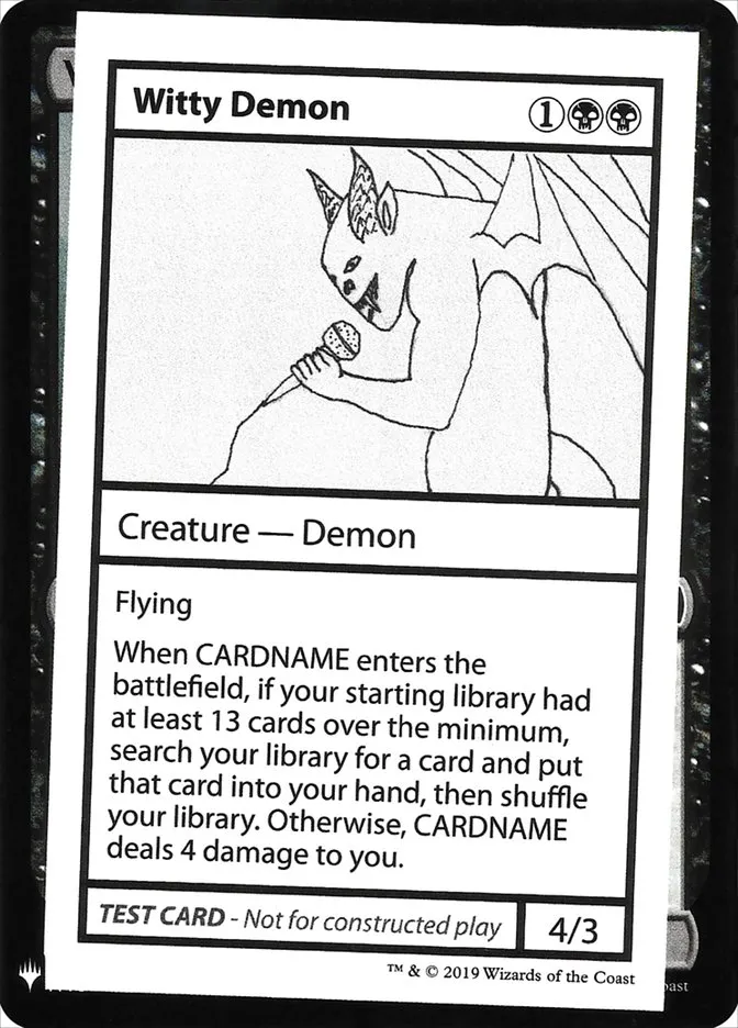 2019 Mystery Booster Playtest Cards 2019 Witty Demon rare #50 unlisted card image