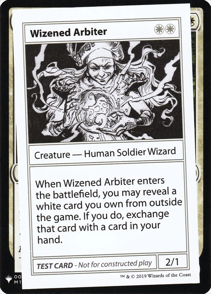 2019 Mystery Booster Playtest Cards 2019 Wizened Arbiter rare #14 unlisted card image