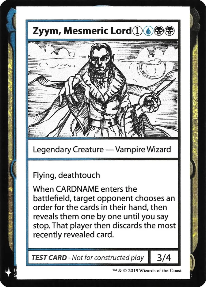 2019 Mystery Booster Playtest Cards 2019 Zyym, Mesmeric Lord rare #104 unlisted card image