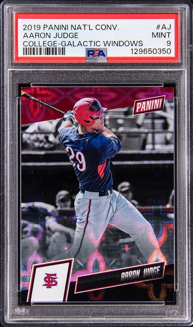 2019 Panini Aaron Judge National Convention College Galactic Windows #AJ card image