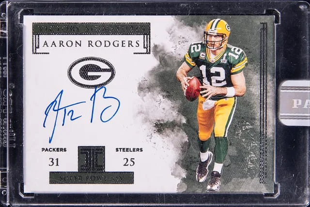 2019 Panini Absolute Aaron Rodgers Victory Signatures Superbowl #IV-AR card image
