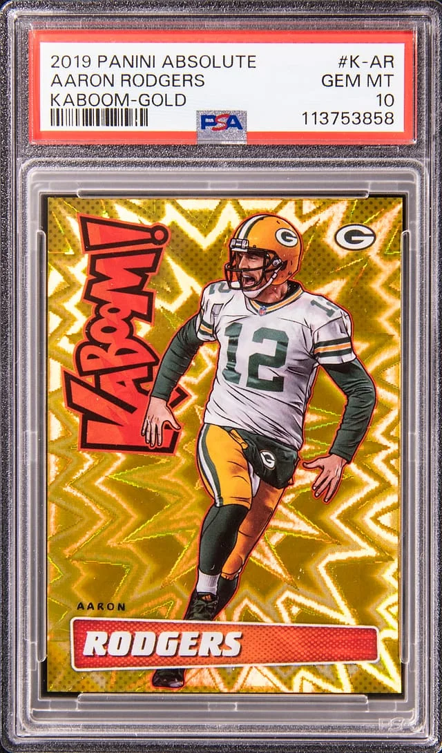 2019 Panini Absolute Aaron Rodgers Kaboom! Gold #K-AR card image