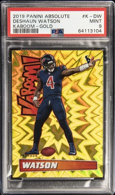 2019 Panini Absolute Deshaun Watson Kaboom! Gold #K-DW card image