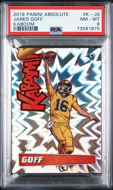 2019 Panini Absolute Jared Goff Kaboom! #K-JG card image