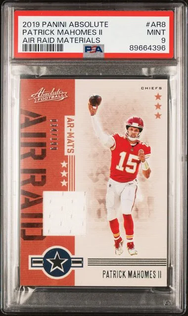 2019 Panini Absolute Patrick Mahomes II Air Raid Materials #AR8 card image