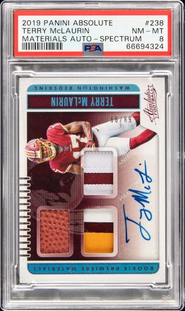 2019 Panini Absolute Terry McLaurin Materials Autograph Spectrum #238 card image