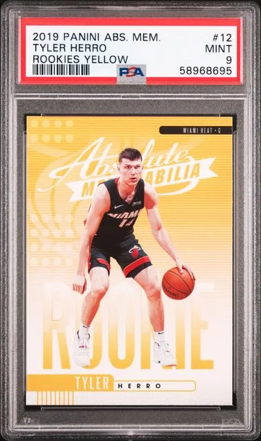 2019 Panini Absolute Tyler Herro Memorabilia Rookies Yellow #12 card image