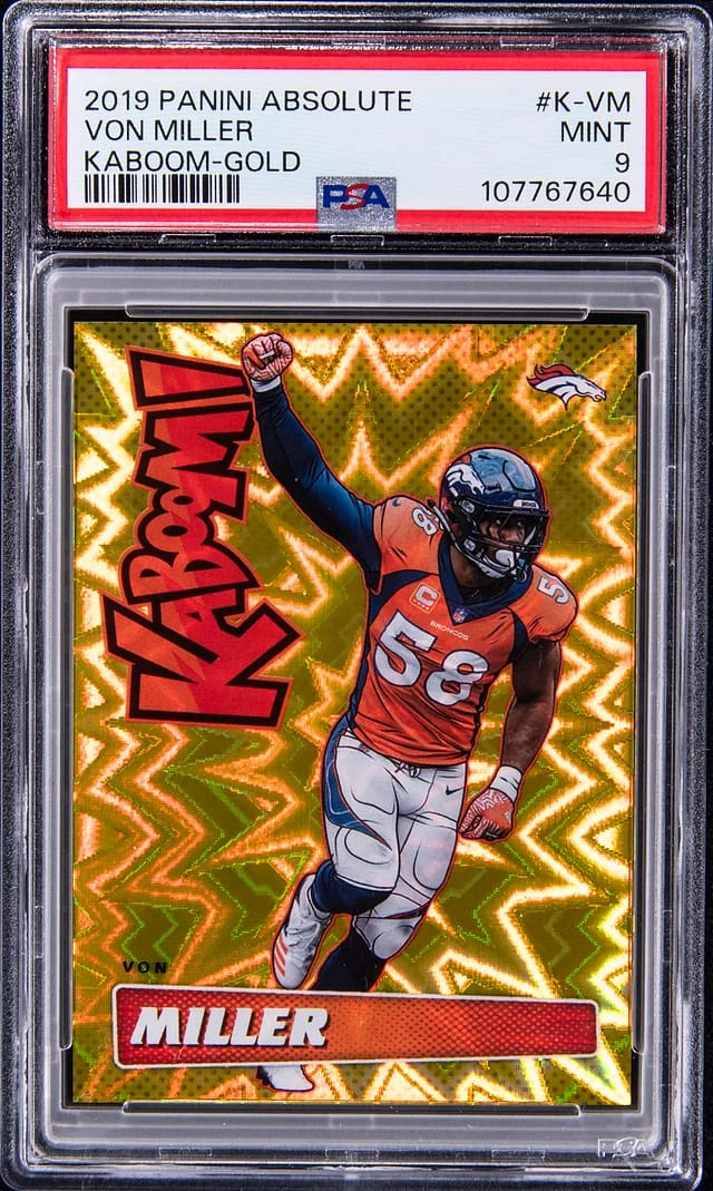 2019 Panini Absolute Von Miller Kaboom! Gold #K-VN card image