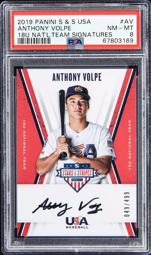 2019 Panini Anthony Volpe Stars & Stripes USA 18U National Team Signatures #AV card image