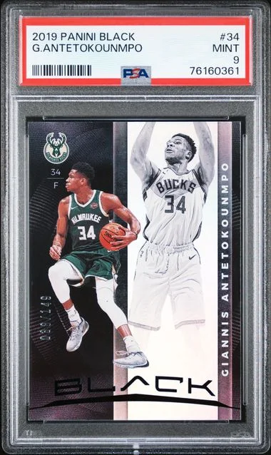 2019 Panini Black Giannis Antetokounmpo #34 card image