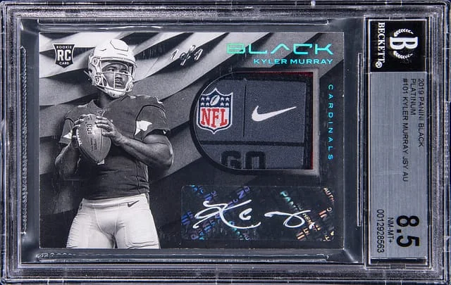2019 Panini Black Kyler Murray Platinum Jersey Autographs 1/1 #RMS-TT card image