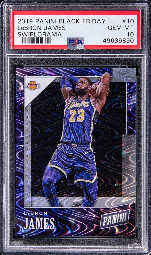 2019 Panini Black LeBron James Friday Swirlorama #10 card image