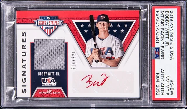 2019 Panini Bobby Witt Jr. S & S USA Material Signature-Facing Forwards #S-BW card image
