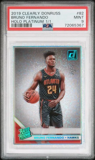 2019 Panini Bruno Fernando Clearly Donruss Holo Platinum #82 card image