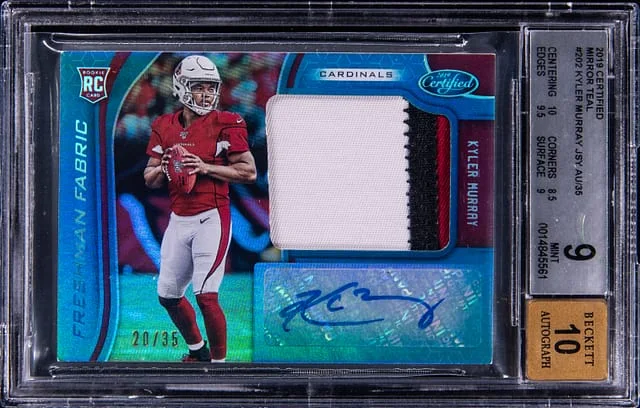 2019 Panini Certified Kyler Murray Patch Autograph (RPA) Mirror Teal #202 card image